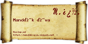 Mandák Éva névjegykártya
